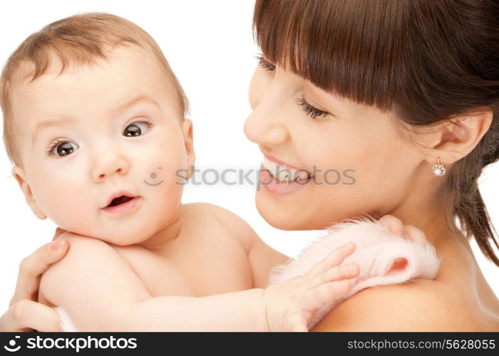 family, child and parenthood concept - happy mother with smiling baby