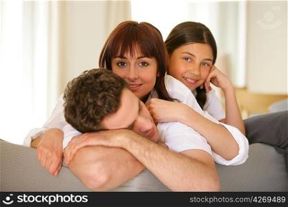 Family cuddling
