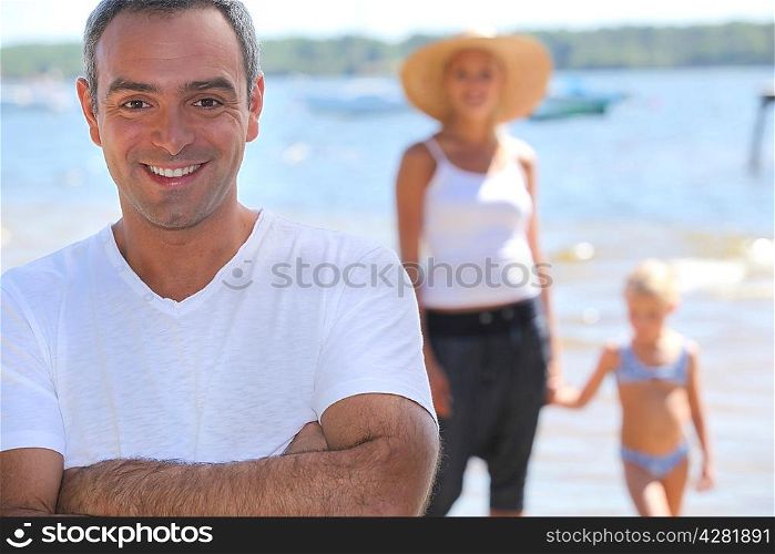 Family day out at the beach