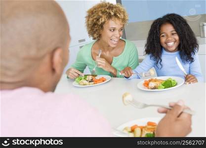 Family Eating A meal,mealtime Together