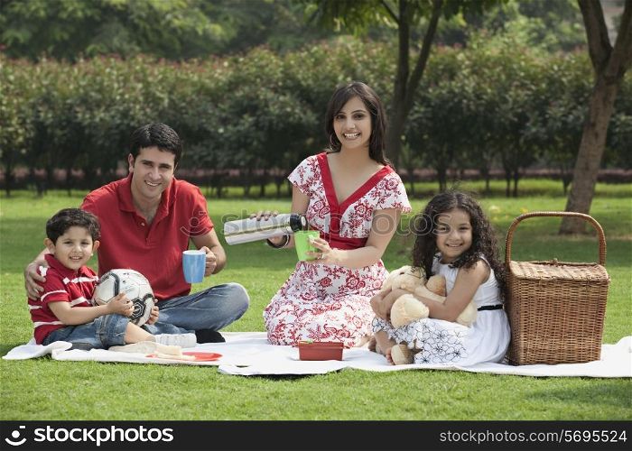 Family enjoying at a picnic