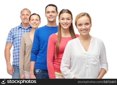 family, gender and people concept - group of men and women