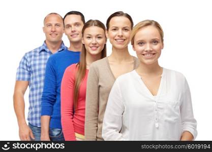 family, gender and people concept - group of men and women