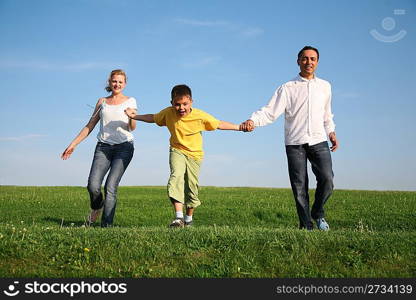 family grass sky