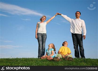 family grass sky