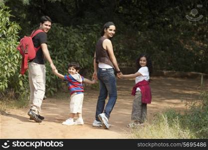 Family in a park