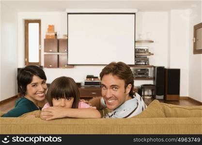 Family in living room