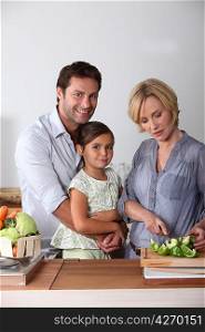 Family in the kitchen