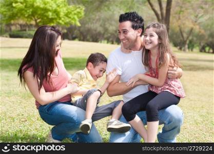 Family in the summer park,outdoor