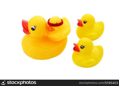 family of rubber ducks supporting the small cut in your blindness and isolated