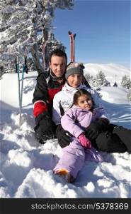 Family on a skiing holiday