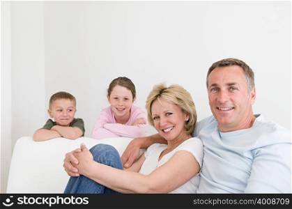 Family on a sofa