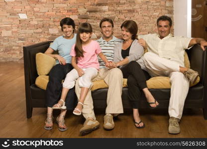 Family on a sofa