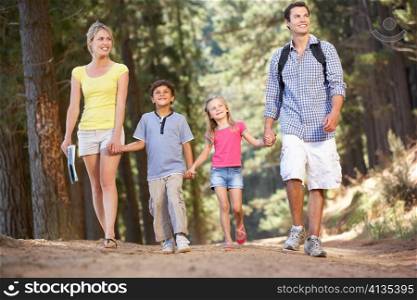 Family on country walk