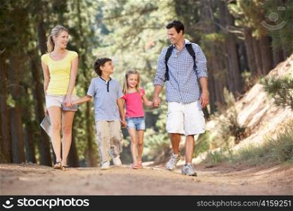 Family on country walk