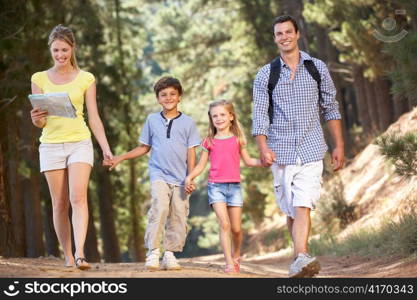 Family on country walk