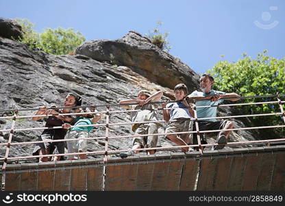 Family on Footbridge