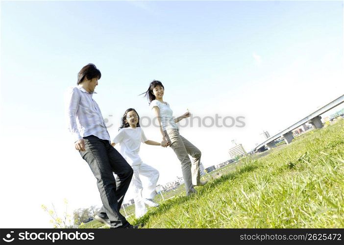 Family on the grassland