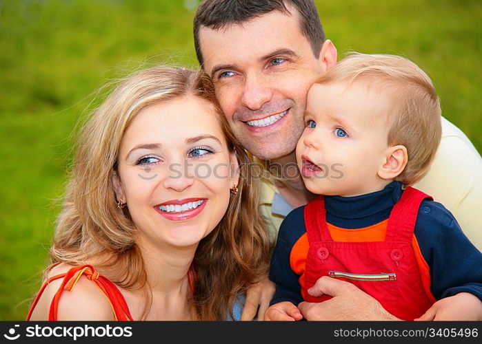 family outside in summer