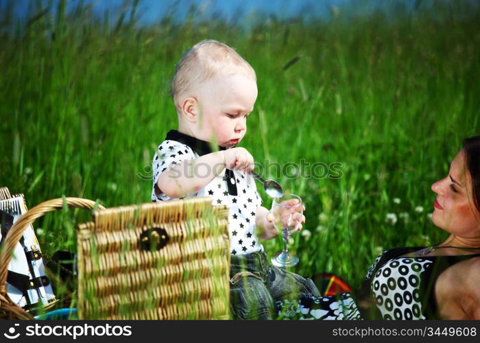 family picnic mother and child