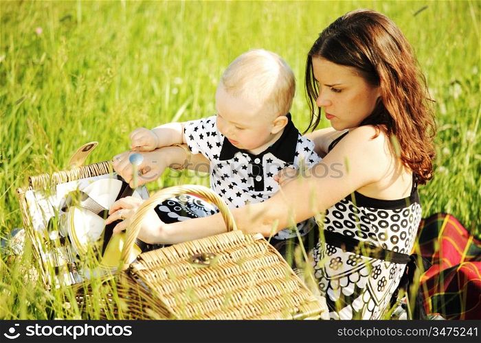 family picnic mother and child