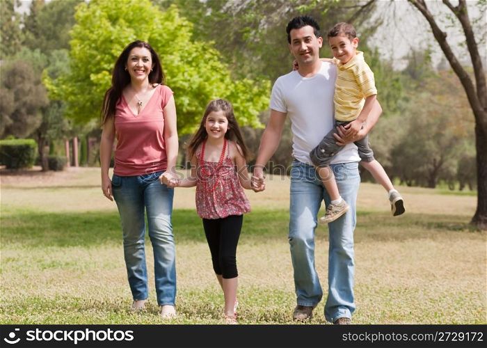 Family playing in the park,outdoor