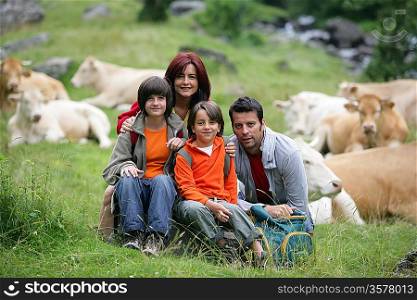 Family portrait in the countryside
