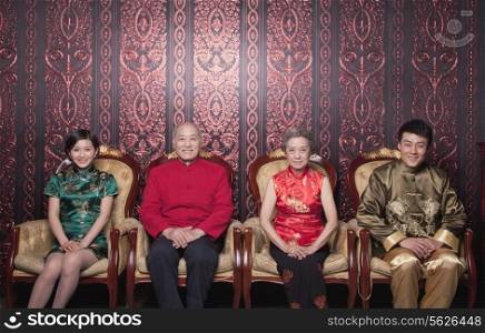Family Portrait in Traditional Chinese Clothing