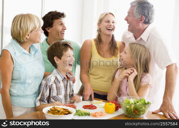 Family Preparing meal,mealtime Together