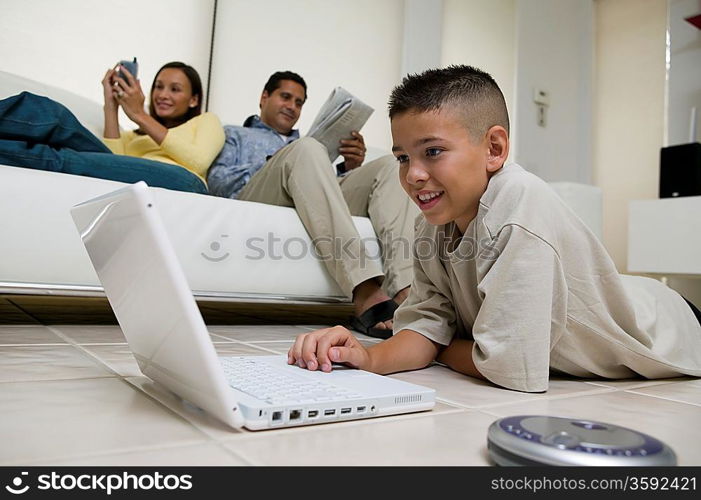 Family Relaxing in Living Room