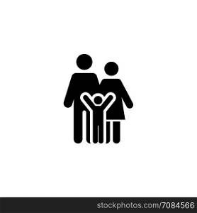 Family Support Icon. Flat Design.. Family Support and Medical Services Icon. Flat Design. Isolated.