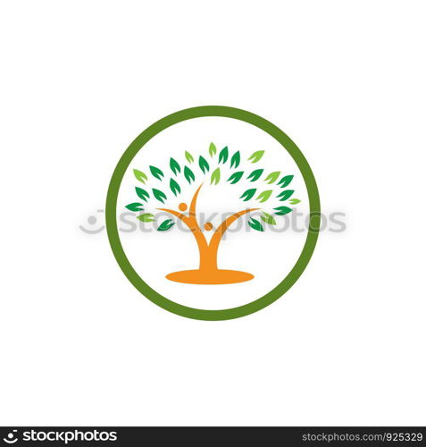 family tree logo template vector illustration