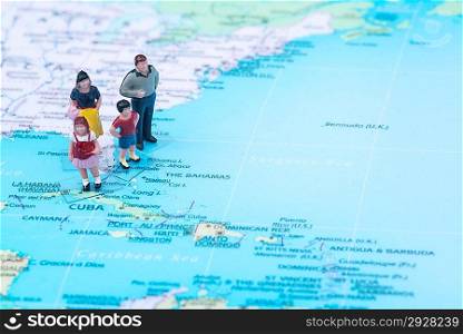 Family vacation concept destination Bahamas