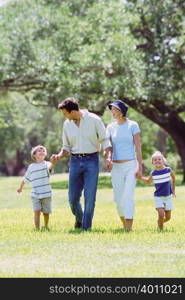 Family walking in the park