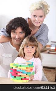 Family with puzzle