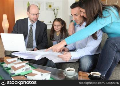 Family with realtor