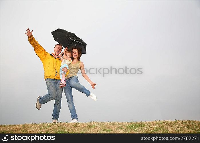 family with the umbrella