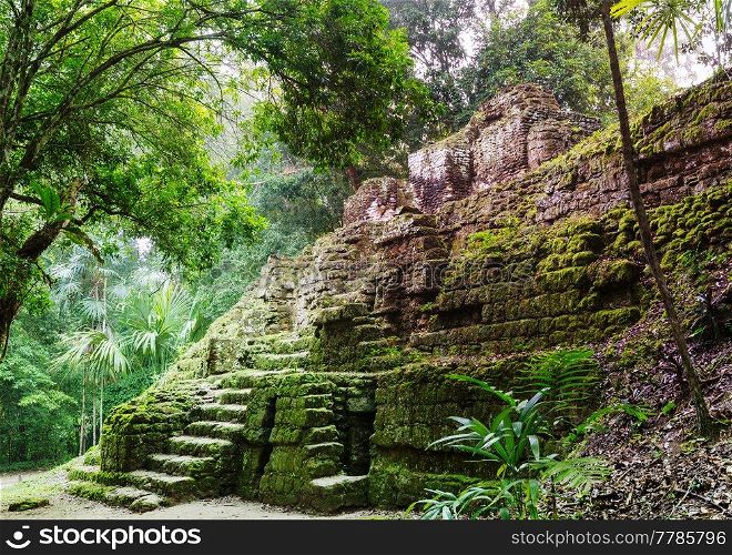 Famous ancient Mayan temples in Tikal National Park, Guatemala, Central America