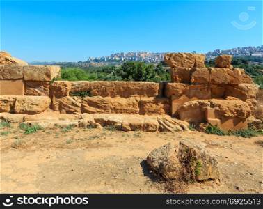 Famous ancient ruins in Valley of Temples, Agrigento, Sicily, Italy. UNESCO World Heritage Site.