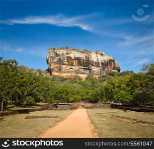 Famous ancient Sigiriya rock. Sri Lanka