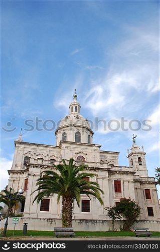 famous and beautiful Memory church in Ajuda, Lisbon