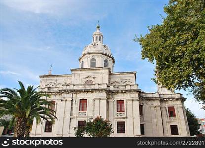 famous and beautiful Memory church in Ajuda, Lisbon (very similar to Pantheon landmark also in Lisbon)