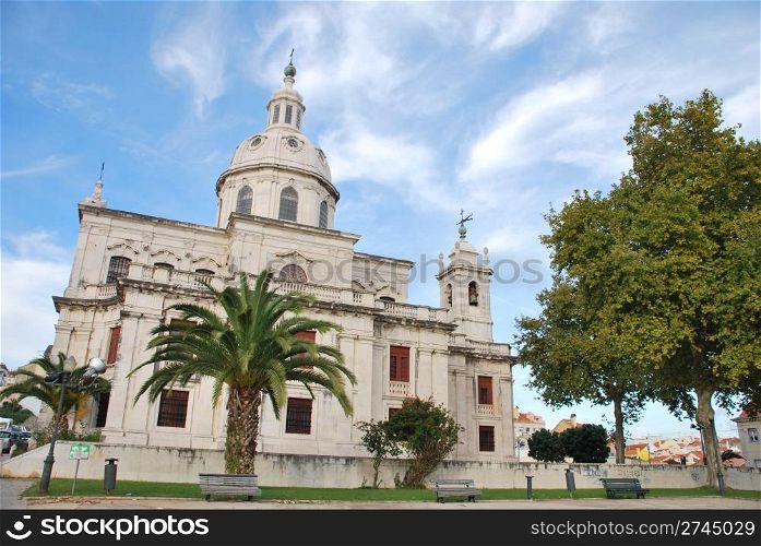 famous and beautiful Memory church in Ajuda, Lisbon (very similar to Pantheon landmark also in Lisbon)