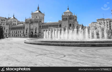 famous and tourist, plaza de Zorrilla in Valladolid, Spain