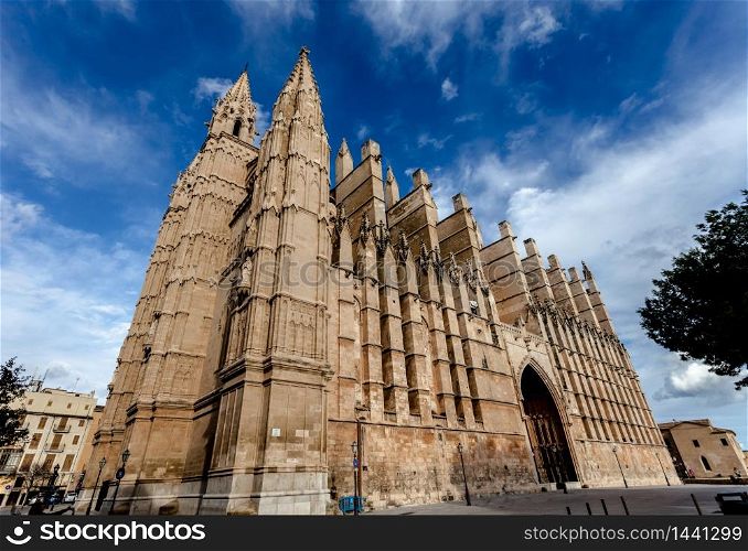 Famous Cathedral La Seu in Palma de Mallorca. Cathedral La Seu Palma de Mallorca