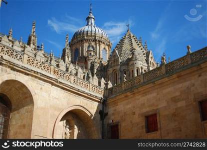 famous cathedral, new and old, in Salamanca
