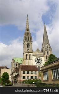 Famous Cathedral of Notre-Dame in Chartres (Cathedral Notre-Damee de Chartres), France
