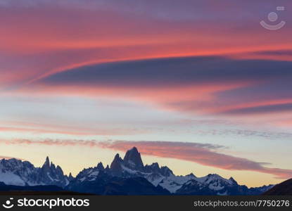 Famous Cerro Fitz Roy - one of the most beautiful and hard to accent rocky peak in Patagonia, Argentina