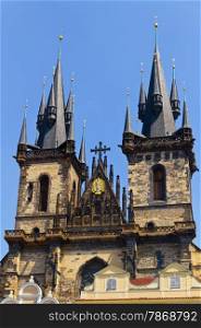 Famous Church Tyn in Prague, Czech Republic
