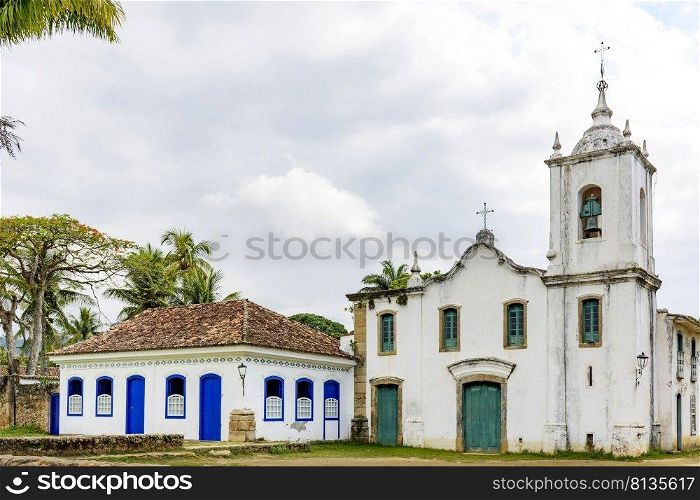Famous churches in the ancient and historic city of Paraty on the south coast of the state of Rio de Janeiro founded in the 17th century. Famous churche in the ancient and historic city of Paraty